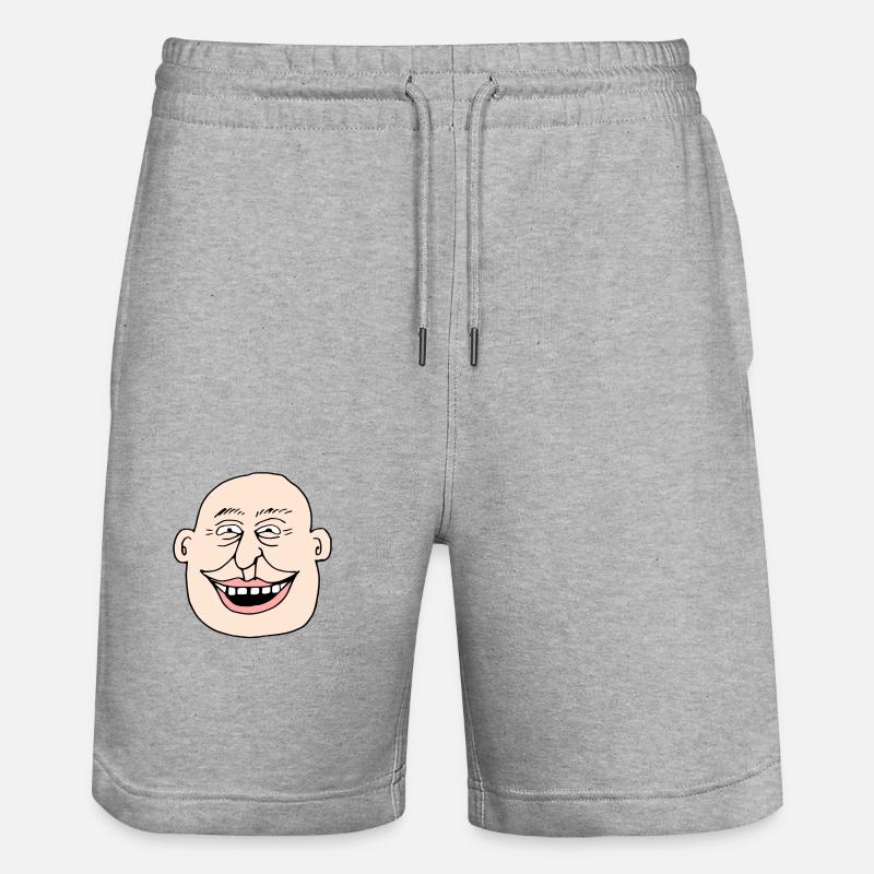 Comic Face Old Man - Stanley/Stella Unisex Bio Joggingshorts Trainer  - Grau meliert