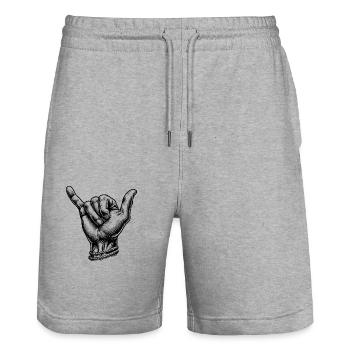 Détendez-vous la main du surfeur - Short de jogging bio TRAINER Stanley/Stella unisexe - gris chiné - Devant - Nik (191cm) & Marisol (170cm)