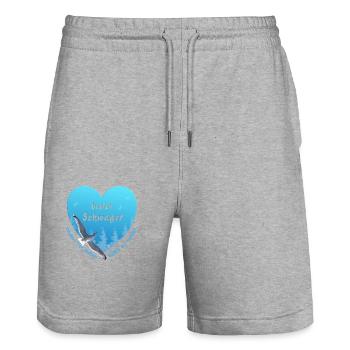 bester Schwager - Stanley/Stella Unisex Bio Joggingshorts Trainer  - Grau meliert - Vorne - Nik (191cm) & Marisol (170cm)