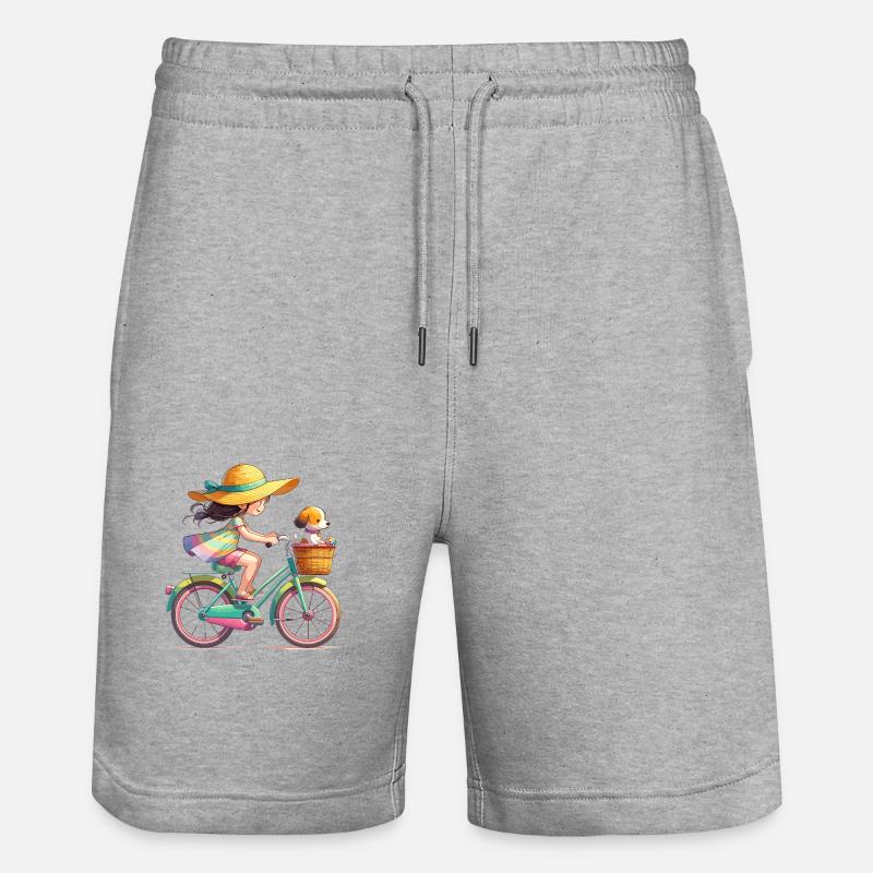 Fille sur le vélo - Short de jogging bio TRAINER Stanley/Stella unisexe - gris chiné