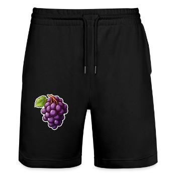 Weinreben dunkel - Stanley/Stella Unisex Bio Joggingshorts Trainer  - Schwarz - Vorne - Nik (191cm) & Marisol (170cm)
