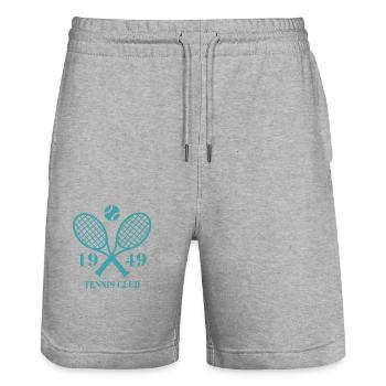 1949 tennis club - Short de jogging bio TRAINER Stanley/Stella unisexe - gris chiné - Devant - Nik (191cm) & Marisol (170cm)