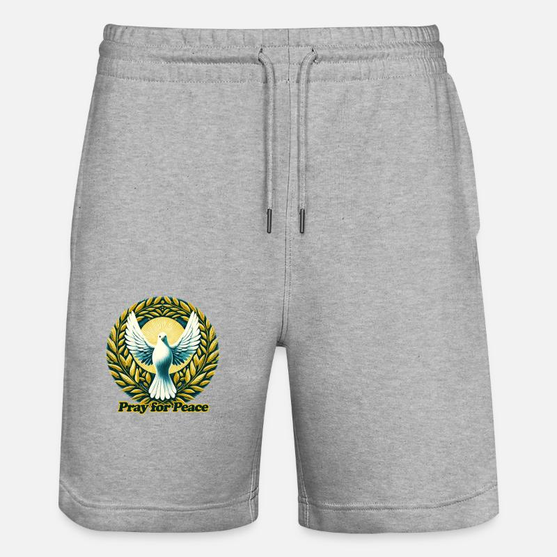Priez pour la paix - Short de jogging bio TRAINER Stanley/Stella unisexe - gris chiné