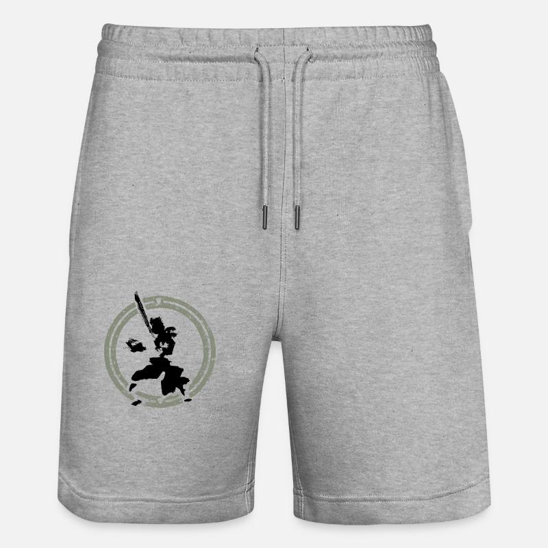 Samurai - Stanley/Stella Unisex Bio Joggingshorts Trainer  - Grau meliert