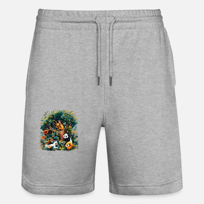 Biodiversity needs help - Stanley/Stella Trainer Unisex Organic Jogging Shorts - heather grey