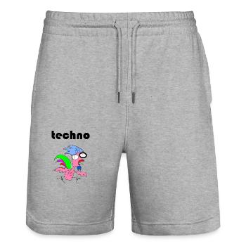 techno hahn - Stanley/Stella Unisex Bio Joggingshorts Trainer  - Grau meliert - Vorne - Nik (191cm) & Marisol (170cm)