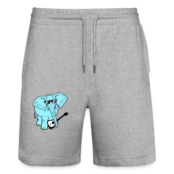 éléphant jouant guitare musique groupe de fête guitariste - Short de jogging bio TRAINER Stanley/Stella unisexe - gris chiné - Devant - Nik (191cm) & Marisol (170cm)