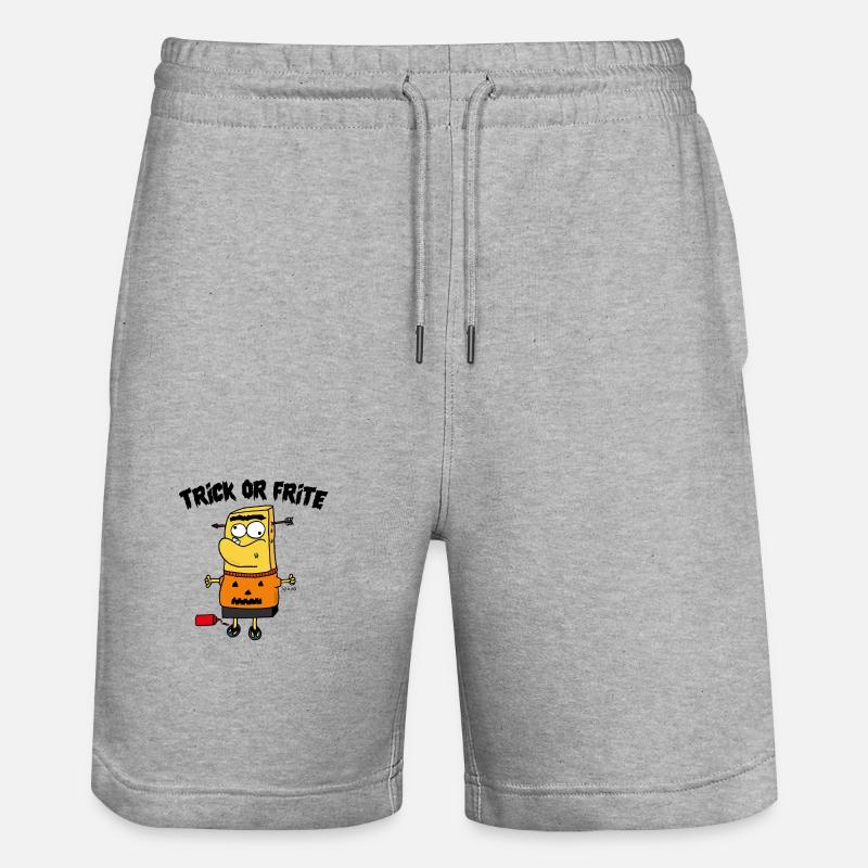 Trick oder frittiert! - Stanley/Stella Unisex Bio Joggingshorts Trainer  - Grau meliert