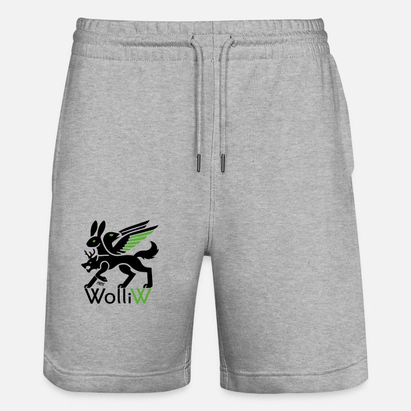 WolliW - Wolli Wolpertinger de Bavière - Short de jogging bio TRAINER Stanley/Stella unisexe - gris chiné