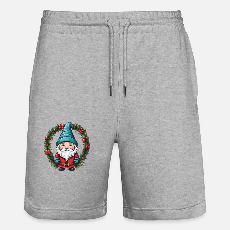 Nain de Noël avec couronne - Short de jogging bio TRAINER Stanley/Stella unisexe - gris chiné