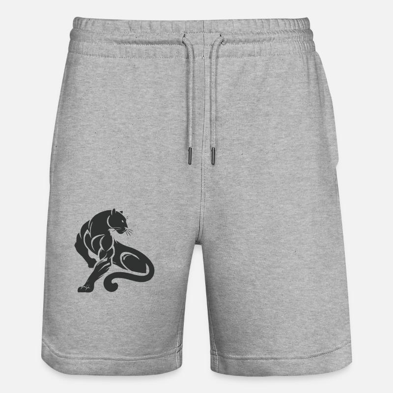 Panthère léopard - Short de jogging bio TRAINER Stanley/Stella unisexe - gris chiné