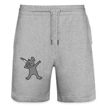 Bunny Dabbing Dab Danse Pose Danse Fête Célébrer - Short de jogging bio TRAINER Stanley/Stella unisexe - gris chiné - Devant - Nik (191cm) & Marisol (170cm)