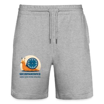 Szczepanowice – wo die Zeit langsamer vergeht - Stanley/Stella Unisex Bio Joggingshorts Trainer  - Grau meliert - Vorne - Nik (191cm) & Marisol (170cm)
