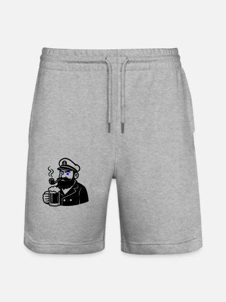 Captain Beer - Stanley/Stella Trainer Unisex Organic Jogging Shorts - heather grey