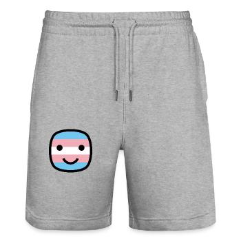 Always Smile Proudly! - Transgender Edition - Stanley/Stella Trainer Unisex Organic Jogging Shorts - heather grey - Front - Nik (191cm) & Marisol (170cm)