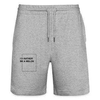 I'd rather be a melon - Stanley/Stella Unisex Bio Joggingshorts Trainer  - Grau meliert - Vorne - Nik (191cm) & Marisol (170cm)