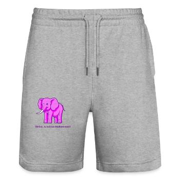 elephant rose - Short de jogging bio TRAINER Stanley/Stella unisexe - gris chiné - Devant - Nik (191cm) & Marisol (170cm)
