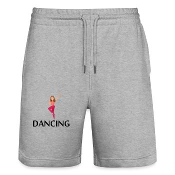 Dancing Dance Music - Stanley/Stella Trainer Unisex Organic Jogging Shorts - heather grey - Front - Nik (191cm) & Marisol (170cm)