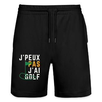 Ich kann nicht Golf haben - Stanley/Stella Unisex Bio Joggingshorts Trainer  - Schwarz - Vorne - Nik (191cm) & Marisol (170cm)