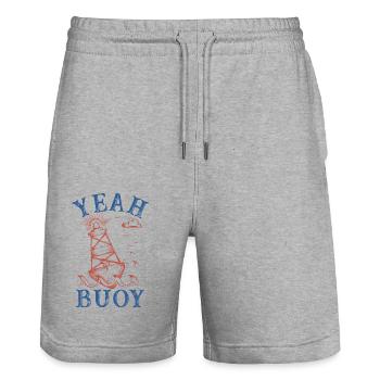 ja Boje Grafik - Stanley/Stella Unisex Bio Joggingshorts Trainer  - Grau meliert - Vorne - Nik (191cm) & Marisol (170cm)