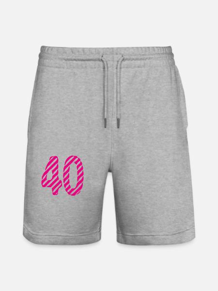 40. 40 YEARS. 40th ANNIVERSARY. 40TH ANNIVERSARY. - Stanley/Stella Trainer Unisex Organic Jogging Shorts - heather grey