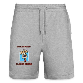 Spoiler Alert I Love Dogs Cartoon Canine - Stanley/Stella Unisex Bio Joggingshorts Trainer  - Grau meliert - Vorne - Nik (191cm) & Marisol (170cm)