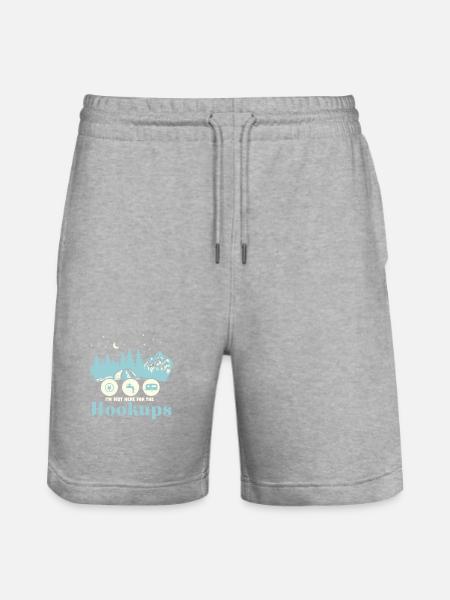 Motorhome I'm Just Here For the Hookups RV - Stanley/Stella Trainer Unisex Organic Jogging Shorts - heather grey