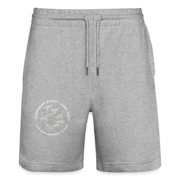 Dinosaurs Didn't Learn Math Funny Mathematics - Stanley/Stella Trainer Unisex Organic Jogging Shorts - heather grey - Front - Nik (191cm) & Marisol (170cm)