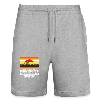 Im Tired of Waking Up and Not Being In Spain - Stanley/Stella Unisex Bio Joggingshorts Trainer  - Grau meliert - Vorne - Nik (191cm) & Marisol (170cm)
