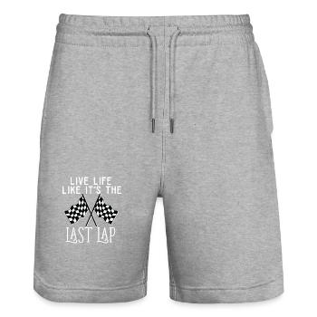 Live Life Like It's The Last Lap Car Race Driver - Stanley/Stella Unisex Bio Joggingshorts Trainer  - Grau meliert - Vorne - Nik (191cm) & Marisol (170cm)