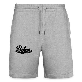 Biker vintage - Short de jogging bio TRAINER Stanley/Stella unisexe - gris chiné - Devant - Nik (191cm) & Marisol (170cm)