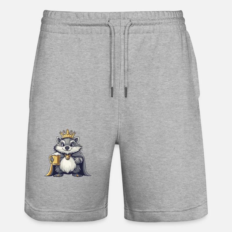 Igel Bier Lustig - Stanley/Stella Unisex Bio Joggingshorts Trainer  - Grau meliert