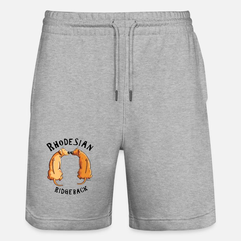 Smiling Rhodesian Ridgeback - Stanley/Stella Unisex Bio Joggingshorts Trainer  - Grau meliert