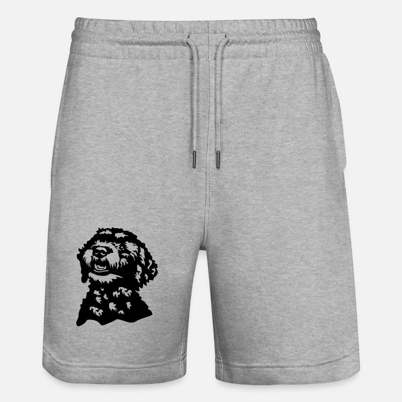 Tête Lagotto Romagnolo - Short de jogging bio TRAINER Stanley/Stella unisexe - gris chiné