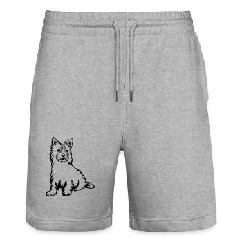 Cairn Terrier - Stanley/Stella Unisex Bio Joggingshorts Trainer  - Grau meliert - Vorne - Nik (191cm) & Marisol (170cm)