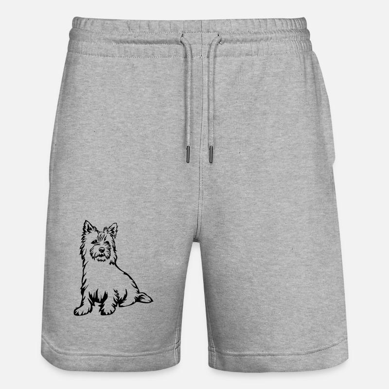 Cairn Terrier - Stanley/Stella Unisex Bio Joggingshorts Trainer  - Grau meliert