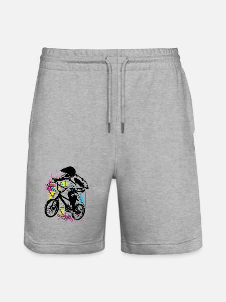 Bmx Racing Retro Bunt - Bmx Fahrrad - Bmx Cykel - Stanley/Stella Trainer økologiske unisex joggingshorts - grå meleret