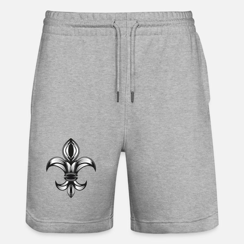 iris stylisé - Fleur-de-Lys - Short de jogging bio TRAINER Stanley/Stella unisexe - gris chiné