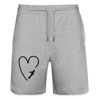 Love of flying - Stanley/Stella Trainer Unisex Organic Jogging Shorts - heather grey - Front - Nik (191cm) & Marisol (170cm)