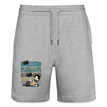 Ich kam sah und Hebte - Stanley/Stella Unisex Bio Joggingshorts Trainer  - Grau meliert - Vorne - Nik (191cm) & Marisol (170cm)