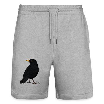 Blackbird - Stanley/Stella Trainer Unisex Organic Jogging Shorts - heather grey - Front - Nik (191cm) & Marisol (170cm)
