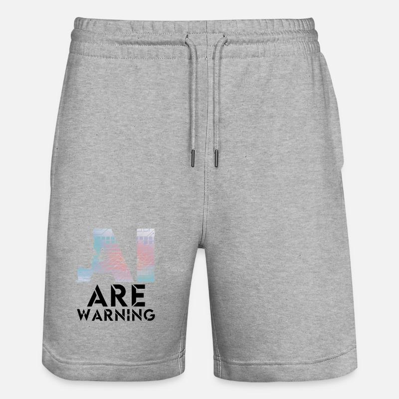 Alerte IA Prudence Intelligence Artificielle - Short de jogging bio TRAINER Stanley/Stella unisexe - gris chiné