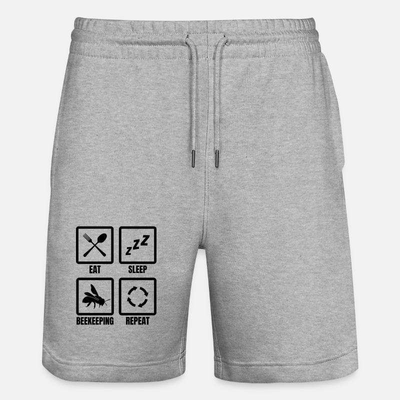 Bienenhalter Routine - Stanley/Stella Unisex Bio Joggingshorts Trainer  - Grau meliert