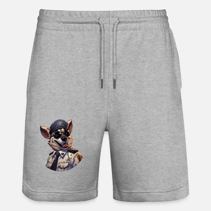 Polizei Hyäne - Stanley/Stella Unisex Bio Joggingshorts Trainer  - Grau meliert