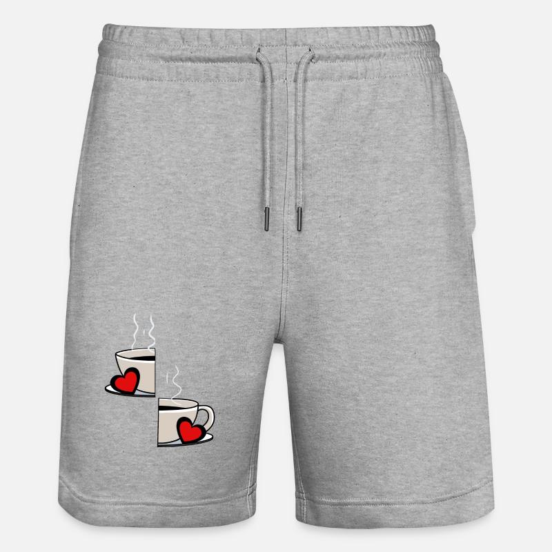 Valentin Kaffee Partnerschaft Kaffeetasse Partner - Stanley/Stella Unisex Bio Joggingshorts Trainer - Grau meliert