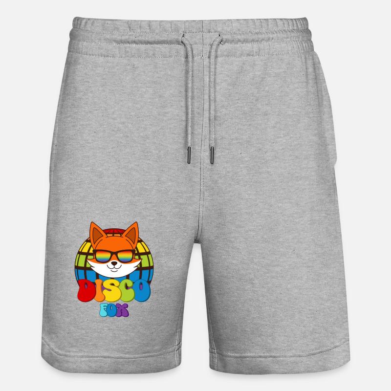 Disco Fox Discokugel Fuchs Sonnenbrille Discofox - Stanley/Stella Unisex Bio Joggingshorts Trainer  - Grau meliert