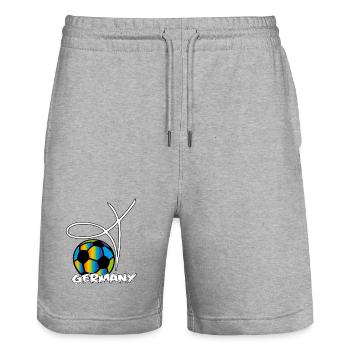 Football, Germany, Sport - Stanley/Stella Trainer Unisex Organic Jogging Shorts - heather grey - Front - Nik (191cm) & Marisol (170cm)