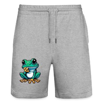 Frosch - Stanley/Stella Unisex Bio Joggingshorts Trainer  - Grau meliert - Vorne - Nik (191cm) & Marisol (170cm)