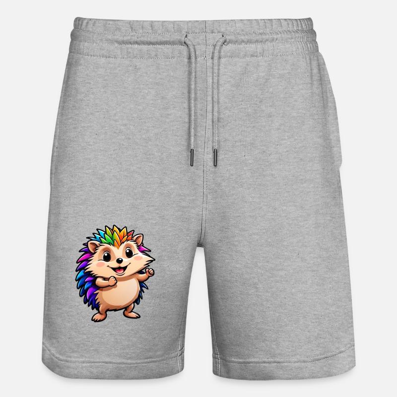 Enfants Mignon Dessin Animé Hérisson - Short de jogging bio TRAINER Stanley/Stella unisexe - gris chiné