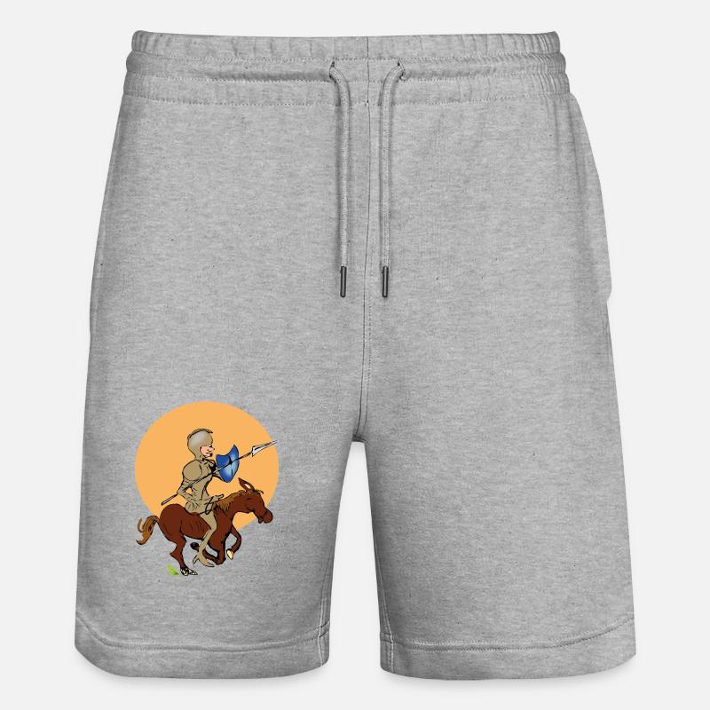 Ritter auf Pferd - Stanley/Stella Unisex Bio Joggingshorts Trainer  - Grau meliert